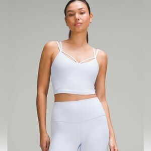 lululemon athletica blue Ribbed Double-Strap Crop Cami Size 4.